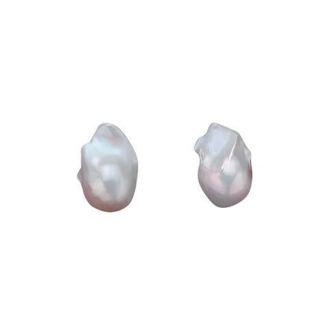 Bold Large Baroque Pearl Stud Earrings